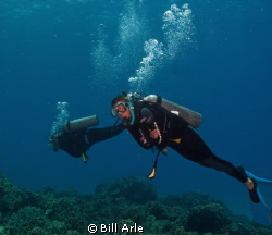 Melissa from Utah.  Her first ocean dives.  Big Island, H... by Bill Arle 